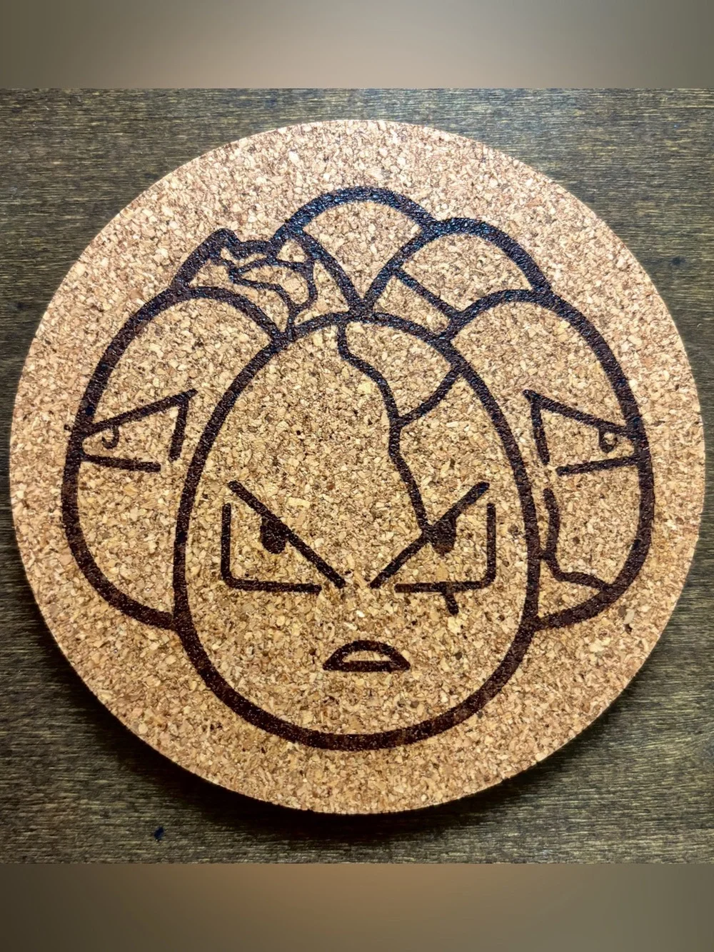 Pokemon Exeggcute Face Laser Engraved Cork Coaster